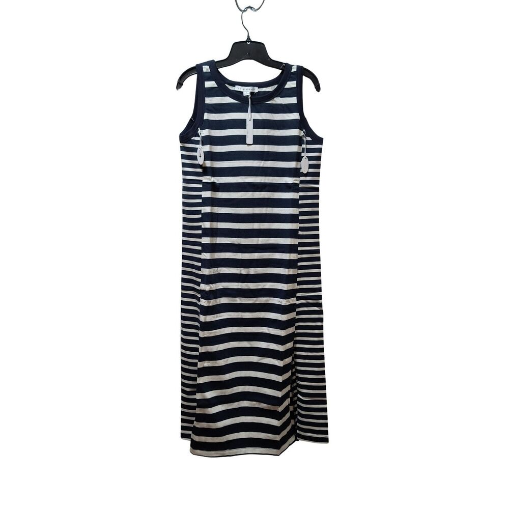 Loyal Hana Sharon Maternity Nursing Tank Dress S Navy White Striped Cotton NWT